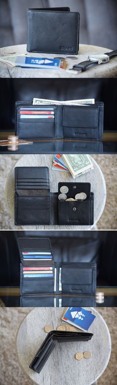 Neat classic leather wallet by #Era81 with multiple card slots, bill compartments and a coin pocket. Functional yet minimalist, it fits comfortably in the back pocket. Bags And Accessories, Small Accessories, Vegetable Tanned Leather, Tan Leather, Continental Wallet