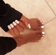 Toe Nail Color, White Nail Designs, Toe Nail Designs, Clean Nails, Nail Shapes, Mani Pedi, Gorgeous Nails, Cute Acrylic Nails, French Manicure