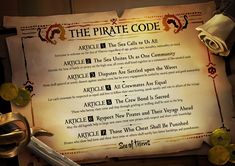 the pirate code is written on a piece of paper