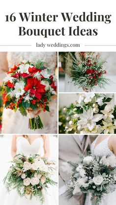 winter wedding bouquet ideas with red and white flowers