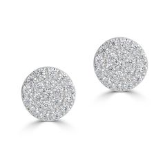 E1020D-FY Dazzling Round Pave Set Earrings, White Gold Cluster Diamond Earrings With Pave Setting, Round Pave Setting Earrings For Anniversary, Dazzling Bridal Earrings In White Gold With Pave Setting, Dazzling Round Earrings With Pave Setting, Diamond White Pave Set Fine Earrings, White Pave Set Fine Earrings, Diamond White Earrings With Pave Setting, Round Earrings With Pave Setting In Fine Jewelry Style