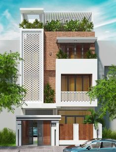 normal simple front house elevation design Nha Pho, Small House Front Design, Story Building