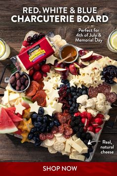 the red, white and blue charcuterie board is on sale