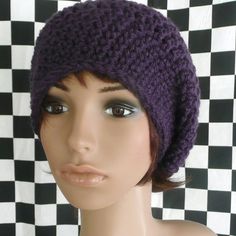 THIS ITEM SHIPS IN 1 TO 3 DAYS.With this extra long slouchy hat there's plenty of room to tuck your hair up. You can wear it back on your head or pull it love over forehead and ears for warmth. Great for guys or girls.I'm happy to make this in any color you see in my shop.Size is to fit an average adult head (21 to 23 inches). Length, 12 inches.This hat can also be made in size large. request it at checkout and allow 3 to 5 days to create your larger size.High-quality acrylic yarn for easy care. Casual Slouchy Bonnet, Casual One Size Beret, Casual Warm Slouchy Bonnet, Warm Slouchy Casual Bonnet, Casual Slouchy Crochet Hat, Slouchy Casual Beret For Winter, Adjustable Purple Casual Beanie, Casual Slouchy Crochet Hat One Size, Casual Slouchy Crochet Hat, One Size