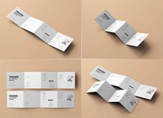 four fold up brochure mockup templates