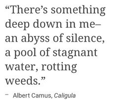 there's something deep down in me - an abyss of silente, a pool of stagnant water, rotting weeds