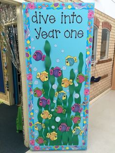 a sign that says dive into year one