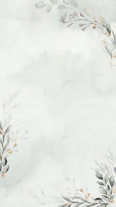 a white background with leaves and flowers on it's edges is featured in this image