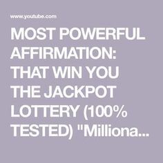 the words most powerful affirmation that win you the jackpot lotter 100 % tested