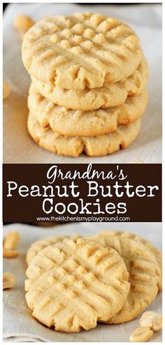 grandma's peanut butter cookies are made with only 3 ingredients, and they look delicious