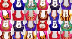 Simple Blouse Embroidery Designs, Work Blouse Designs, Mirror Work Blouse Design, Model Blouse, Blouse Designs Catalogue