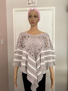 Handmade crochet poncho Spring Crochet Poncho Shawl, Bohemian Knitted Cape Poncho, Bohemian Crochet Cape One Size, Bohemian One Size Crochet Cape, Poncho Au Crochet, Ladies Poncho, Crochet Poncho, Ponchos, Handmade Crochet