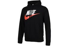 Men's Nike Sportswear Logo Printing Black Hoodie CZ9129-010 Casual Activewear With Logo Print For Winter, Casual Winter Activewear With Logo Print, Casual Activewear With Logo Detail For Streetwear, Sporty Cotton Sneakers For Sports, Cotton Sporty Sneakers For Sports, Casual Sports Activewear With Logo Detail, Casual Sports Activewear With Logo, Casual Activewear With Logo Print For Light Sports, Nike Urban Activewear For Sports