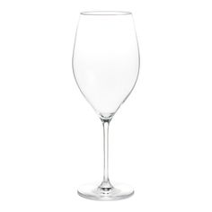 an empty wine glass on a white background