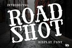 the road shot display font is shown