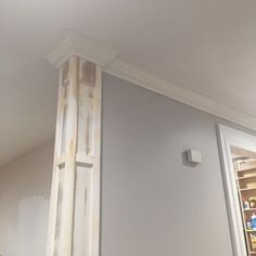 the corner of a room that has been painted white