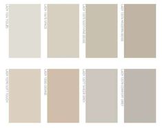 the different shades of paint for walls and floors in neutrals, beiges, browns