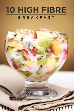 fruit salad in a glass bowl with the title 5 fruit salad recipes for your kids