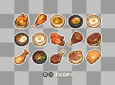 an image of food pixel art