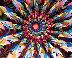 an abstract image with colorful shapes and colors