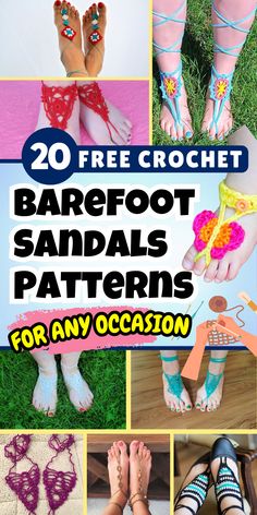 Step up your style with these unique barefoot sandal patterns perfect for beach days. Barefoot Sandals Tutorial, Diy Barefoot Sandals, Barefoot Sandals Crochet Pattern, Crochet Barefoot Sandals, Crochet Poncho Free Pattern, Sandals Patterns, Crochet Baby Sandals, Barefoot Sandal, Crochet Shawl Pattern Free