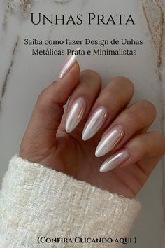 Saiba como fazer Unhas com todos os tipos de tons de esmalte. Unhas Prata, unhas Metálicas e unhas decoradas. Clique e Saiba mais. #unhas #unhasprata #unhasmetalicas #unhasminimalistas #unhasdecoradas #cursodeunhas #cursonaildesigner #cursomanicure #pedicure #nails #nail #cursoalongamentodeunhas Engagement Nails, White Glitter Nails