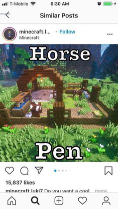 an image of a horse pen in minecraft