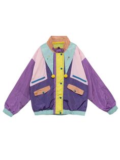 45763790504158|45763790536926 Streetwear Fashion Women Colorful, Layered Colorful Outfits, Kidcore Jacket, Arcadecore Outfits, Bright Clothes Aesthetic, Bright Clothing, Colorful Streetwear, Colorful Clothing, Winter Fashion Jackets