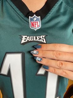 Philadelphia Eagles Nail Ideas, Philadelphia Eagles Green Nails, Philadelphia Eagles Football Nails, Philadelphia Phillies Nails