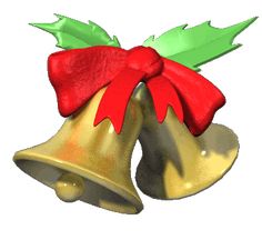 two bells with red bows and green leaves