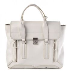 Phillip Lim 3.1 Calfskin Large Pashli Satchel White Guarantee This Is An Authentic 3.1 Phillip Lim Calfskin Large Pashli Satchel White Or 100% Of Your Money Back. This Popular Handbag Is Crafted Of Luxurious Calfskin Leather In White. It Features Rolled Leather Top Handles With Silver Links And Vertical Zippers With A Cross Over Flap And A Silver Press Lock. Base Length: 14 In Width: 4.5 In Height: 10 In Drop: 3.5 In Popular Handbag, Phillip Lim Bag, Philip Lim, Popular Handbags, Carry All Bag, 3.1 Phillip Lim, Large Tote Bag, Designer Heels, Phillip Lim