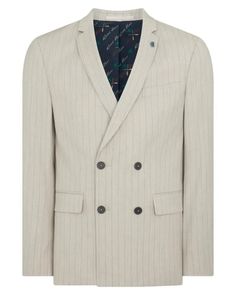 Buy Remus Uomo Franco Double Breasted Pinstripe Jacket - Grey | Blazerss at Woven Durham Pinstripe Jacket, Pinstripe Pattern, Double Breasted Blazer, Durham, Gray Jacket, Mens Coats, Double Breasted, Blazer Jacket, Gentleman