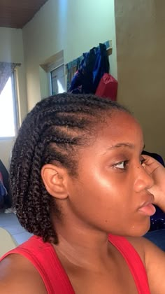 Cute Cornrow Hairstyles Black Women Natural Hair, Cornrow 4c Natural Hairstyles, 4 Cornrows Natural Hair, Natural Fulani Hairstyles, No Extension Hairstyles, Fulani Braids With Natural Hair Only, Fulani Braid On Natural Hair, Twist With Short Natural Hair, Fulani Natural Hair Twists