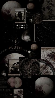 an image of the planets in space with pictures and text on it that says pluto