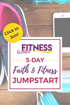 an image of a woman's feet with the words fitness 5 - day faith and fitness jumpstart