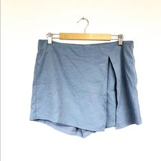 Glam / 2 Sz. Large Available / Nwt $39 / Slate Blue Skort, Front Slit With Shorts Underlay, Hidden Side Zipper, Lightweight / Measurements: Length 15”, Waist 16.5” Blue Skort, Skorts, Slate Blue, Steel Blue, Blue Gray, Side Zipper, Blue Grey, Blue Color, Womens Shorts