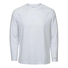 a white long sleeved shirt with the word's logo on the left chest