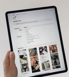 a person holding up an ipad with photos on it and the screen showing them as project me