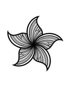 a black and white drawing of a flower