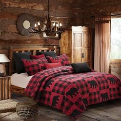 Black Bear Retreat Quilt Set Montana Fashion, Bedding Western, Camping Bedding, Cabin Bedding, Plaid Bedroom, Pendleton Throw, Plaid Bedding, Cabin Bedroom, King Quilt Sets