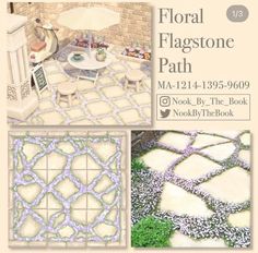 an advertisement for floral flagstone path in the book nook by the book,