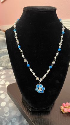 Darling necklace!! pretty enchanting blue bead, so beautiful within the sunlight!!  These are customizable by gold or sliver !! Cheap Handmade Blue Flower Necklace, Charm Necklaces, Blue Beads, So Beautiful, Charm Necklace, Jewelry Necklaces, Charms, Necklaces, Beads