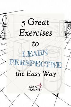 the cover of 5 great exercises to learn perspective in the easy way, with an arrow pointing