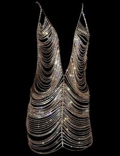 Shiny Rhinestone Dress, Women Diamond Tassel Body Chain, Full Rhinestone Dress | eBay Crystal Dress, Chain Dress, Body Outfit, Rhinestone Dress, Body Chain Jewelry, Women Diamond, Dress Jewelry, Body Jewellery, Rave Outfits