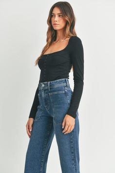 The Nautical Wide Leg. Wide leg jeans are everywhere, shouldn’t they be in your closet? Get with the times and make a statement in the High Rise Utility Wide Leg in Dark Wash Denim. Bonus: big, roomy pockets that fit your phone and add just the right amount of drama. 96% Cotton, 3% Elasterell-P, 1% Spandex 11.5" Rise, 27" Inseam, 9.5" Opening Made in the USA Designed by Just Black Denim Luxury Dark Wash Wide Leg Cropped Jeans, Womens Simple Black Wide Legged Jeans, Resort Accessories, Just Black, Candles For Sale, Scarf Men, Mens Skin Care, Dark Wash Denim, The Times