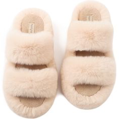 PRICES MAY VARY. FUZZY and CUTE easy slip-on style with plush faux fur upper cradles your feet in fuzzy comfort. Classic slide style with fashion 14 band design makes them the perfect house slippers and match well with your loungewear, pajamas, or robes set. MOISTURE WICKING and BREATHABLE coral fleece lining is soft and can keep your feet comfortable and cozy. Enjoy the cushy and fuzzy faux fur home slippers whether you are bare feet or wearing socks. ULTRA LIGHT and SOFT rubber soles are flexi Faux Fur Slides, Open Toe Slippers, Cute Slippers, Faux Fur Slippers, Fuzzy Slippers, Ugg Slippers, Fur Slippers, Mens Slippers, Soft Rubber