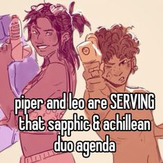 art by piedpip3rrr <3 #pjo #leovaldez #pipermclean Piper Mclean, Leo Valdez, Art