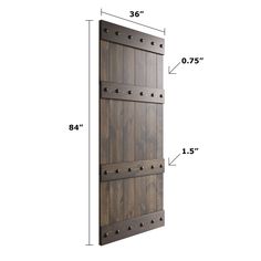 an image of a wooden door with measurements for the size and width, as well as height