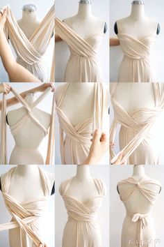 Beautiful way to wrap and wear an infinity dress! Infinity Dress Ways To Wear, Infinity Dress Styles, Cream Floor, Vestido Convertible, Infinity Wrap Dresses, Infinity Dress Bridesmaid, Multiway Dress, Convertible Bridesmaid Dress, Multi Way Dress