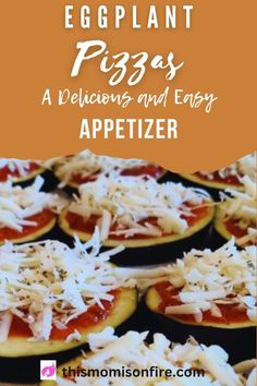 sliced eggplant topped with sauce and cheese on a baking sheet. Eggplant Pizza Recipe, Roasted Eggplant Slices, Mini Eggplant, Recipe Eggplant, Eggplant Pizza, Eggplant Pizzas, Recipe Using Chicken, Healthy Dinner Recipe, Recipe For Dinner